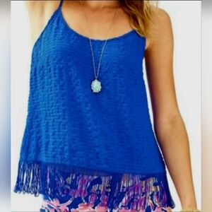 Lilly Pulitzer Naeem Fringe Tank, Size Medium